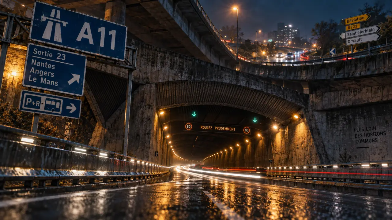 A11 : le tunnel d’Angers fermé chaque nuit jusqu’à vendredi
