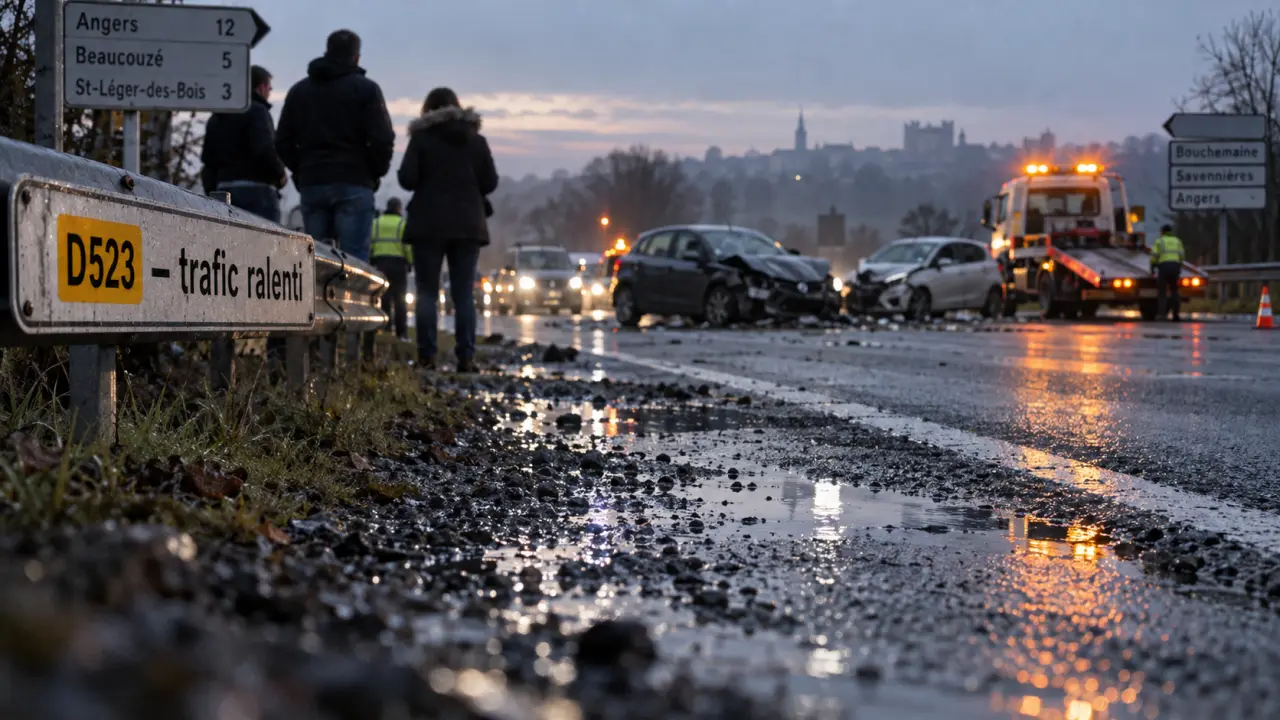 Accident sur la D523 : circulation perturbée près d'Angers ce vendredi
