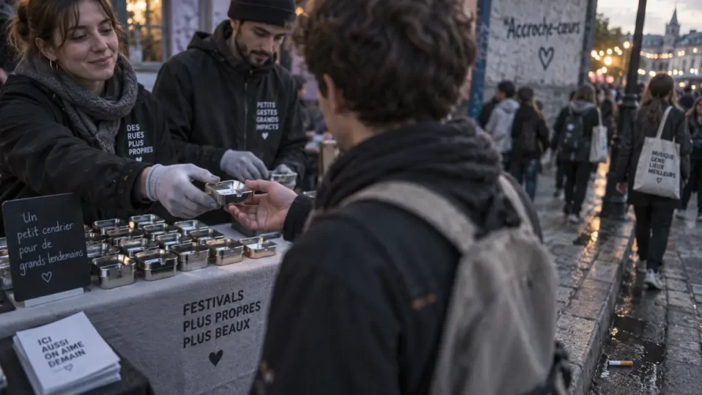 À Angers, des cendriers de poche distribués pour réduire les mégots