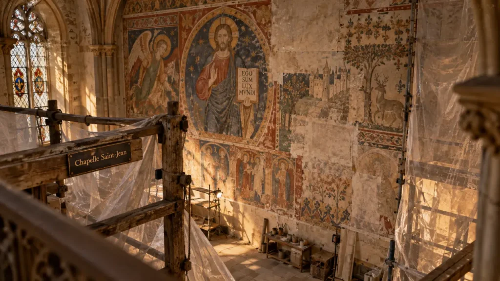 À Angers, des fresques médiévales révélées à la chapelle Saint-Jean