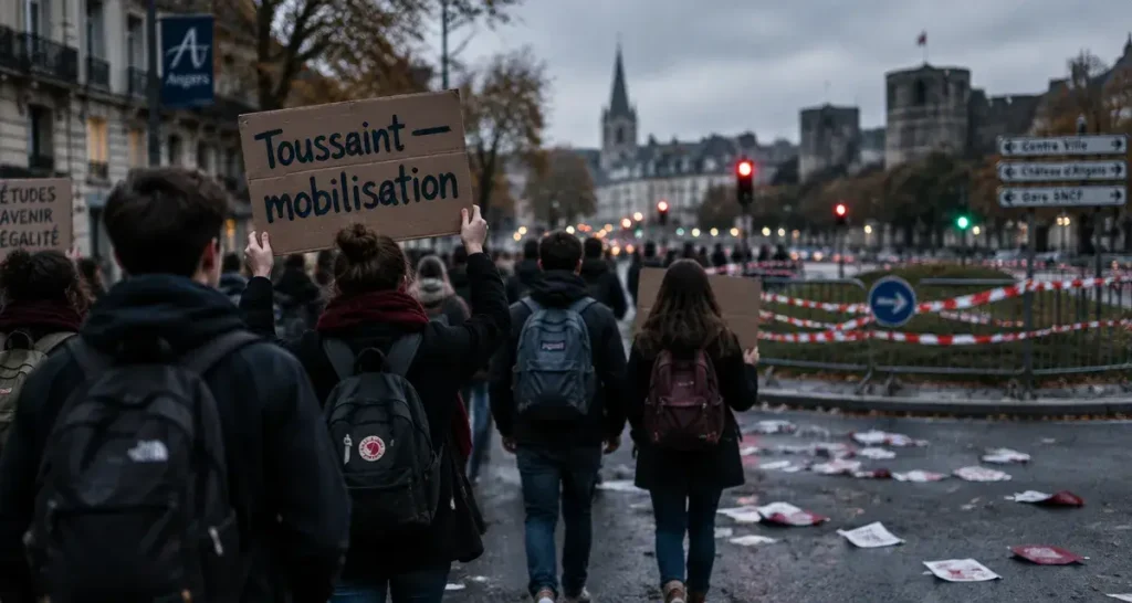 Un millier de lycéens et d’étudiants défilent à Angers