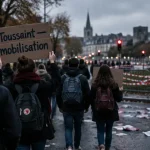 Un millier de lycéens et d’étudiants défilent à Angers