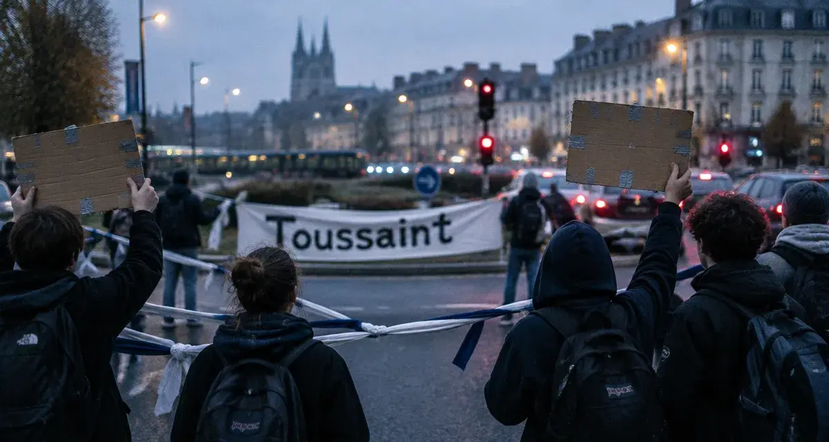 Nouvelle manifestation de lycéens et d'étudiants dans les rues d'Angers