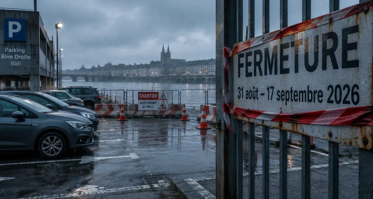 Le parking La Rochefoucauld fermé du 31 août au 17 septembre à Angers
