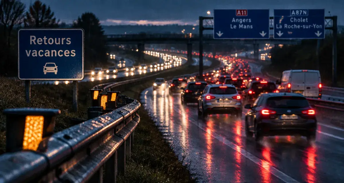 Retours de vacances : trafic dense sur l’A11 et l’A87N autour d’Angers